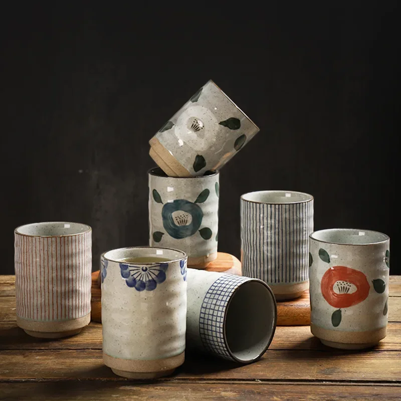 Taza de cerámica de estilo japonés Retro, taza práctica para restaurante de Sushi, taza de té de forma Irregular, uso en la cocina del hogar, taza con marca transfronteriza