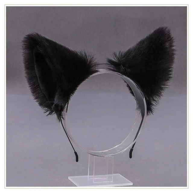 Lolita Animal Cat Fox Ear Hair Hoops Cosplay Girls Halloween Anime Opaski na głowę Nakrycia głowy Akcesoria do włosów