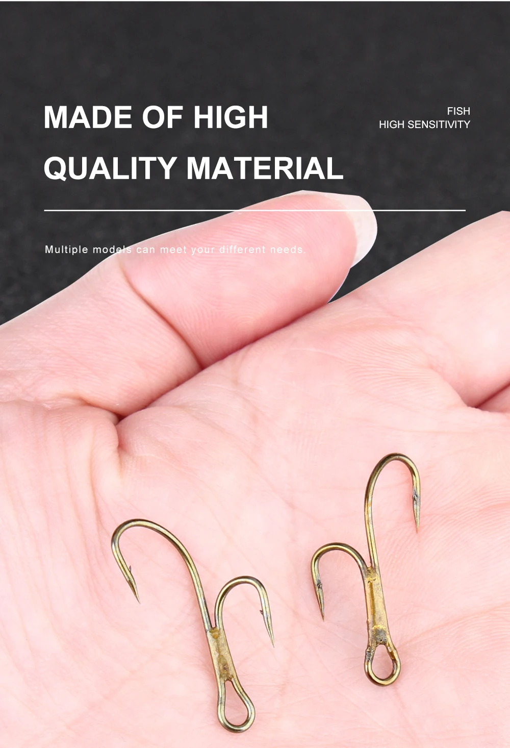 FTK 20 Stück/Packung mit Widerhaken, goldene Doppel-Angelhaken 1 # -8 # Ryder Pike Dead Bait Predator Lachsforelle Barsch Ringed Zander Twin Hook – Detail 4