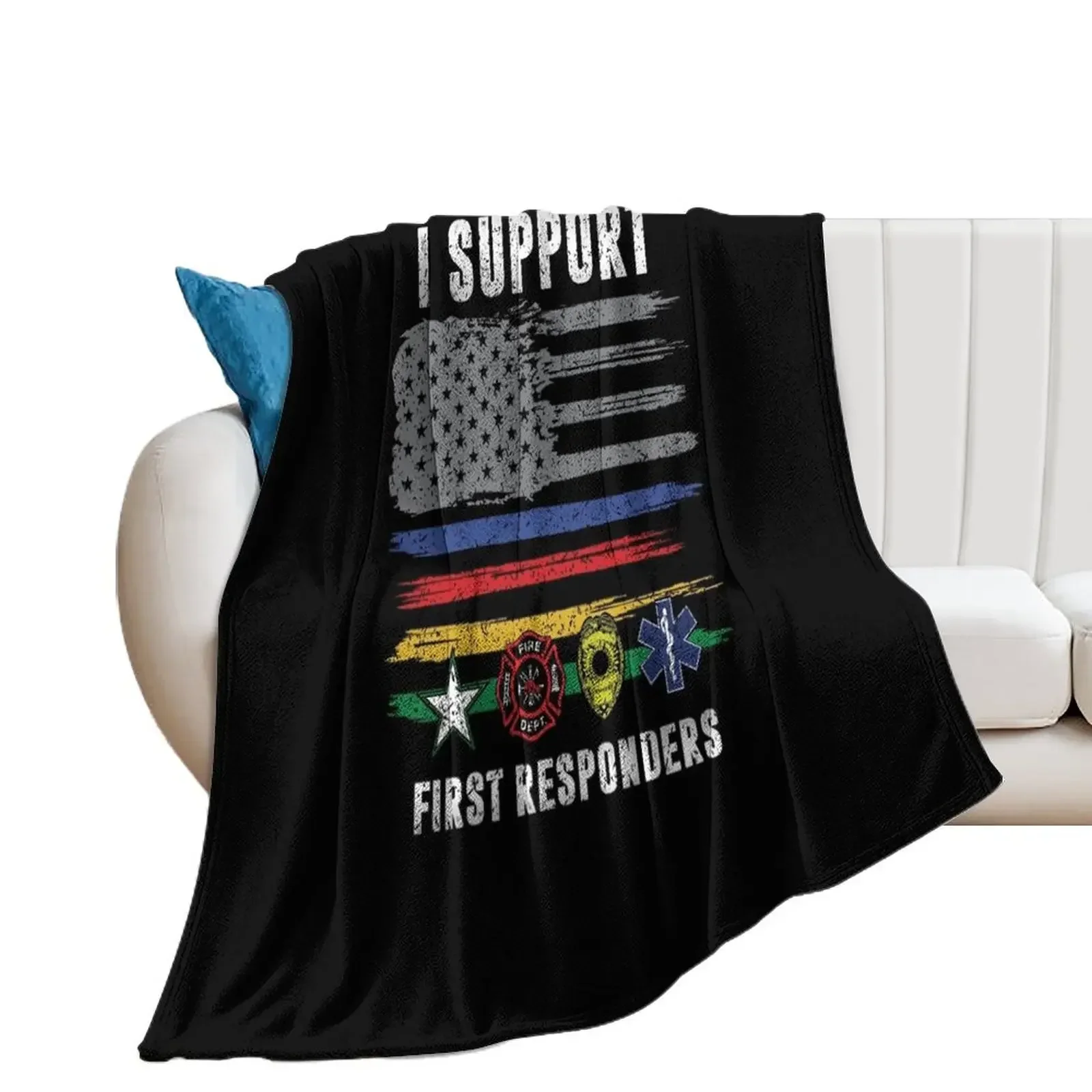 

I support First Responder Throw Blanket Thermals For Travel For Sofa Thin Picnic Blankets