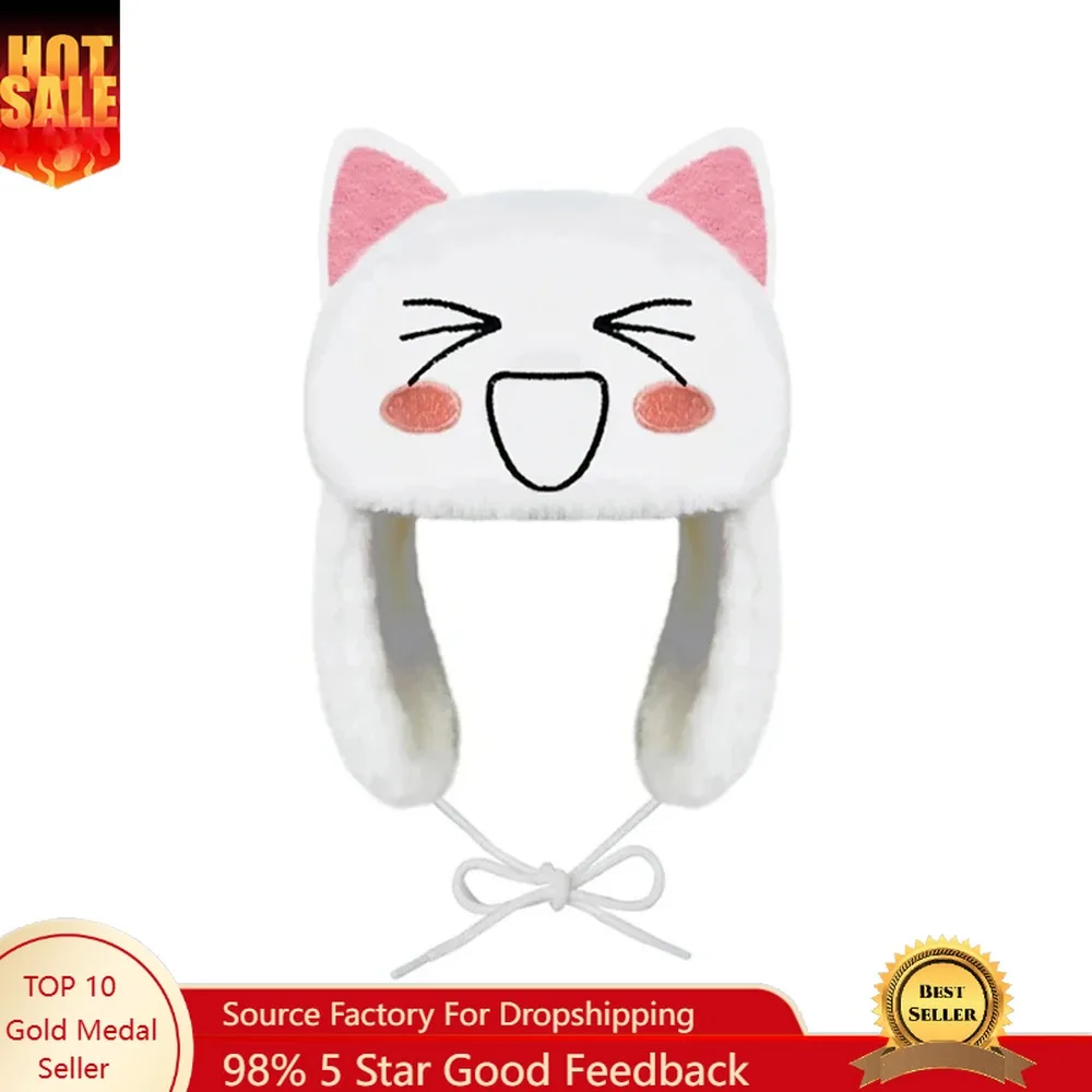 

Winter Warm Ushanka Women Kawaii Toro Inoue Cute Plush Hat Big Head Circumference Female Cinnamon Protection Hats