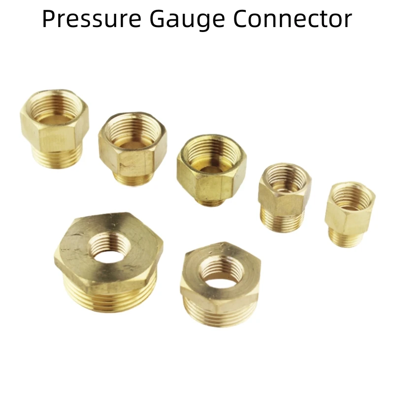 For Pressure Gauge Conversion Joint Brass Tube Quick Connector Adapter M14*1.5, M20*1.5 Reducer Sleeve Male and Female Threads