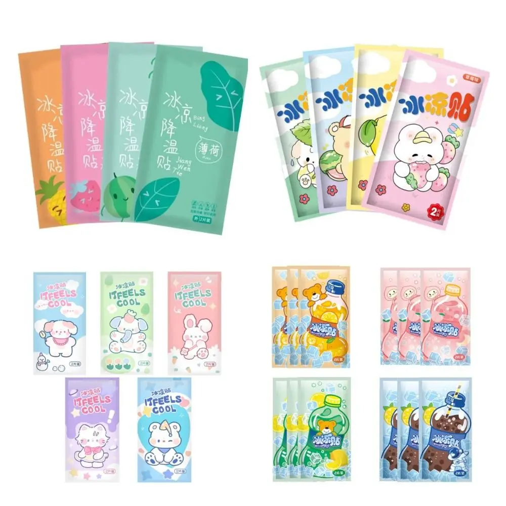 Cartoon Fruit Cooling Patches Hydrogel Lower Temperature Cold Paste Fever Down Heat Relief Artifact Ice Stickers Girls