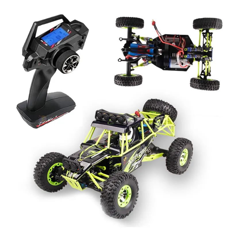 WLtoys 12428 1:12 4WD RC Auto da corsa ad alta velocità Off-Road Telecomando in lega Camion da arrampicata LED Luce Buggy Ragazzi Giocattoli Regalo