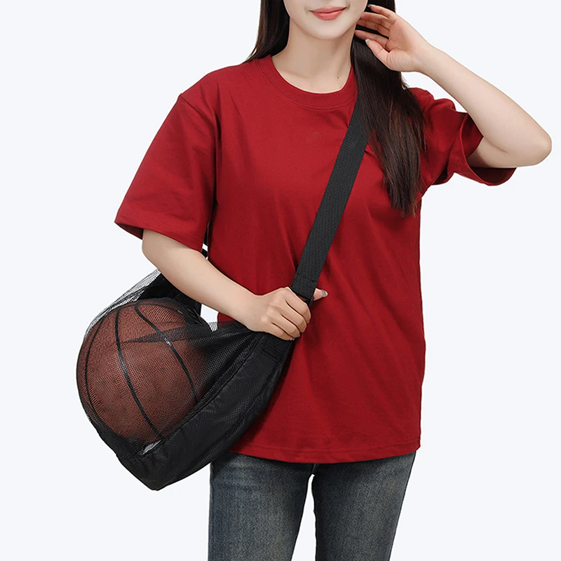 Portable Single Ball Bag with Mesh Storage and Zip Pocket for Sports Enthusiasts