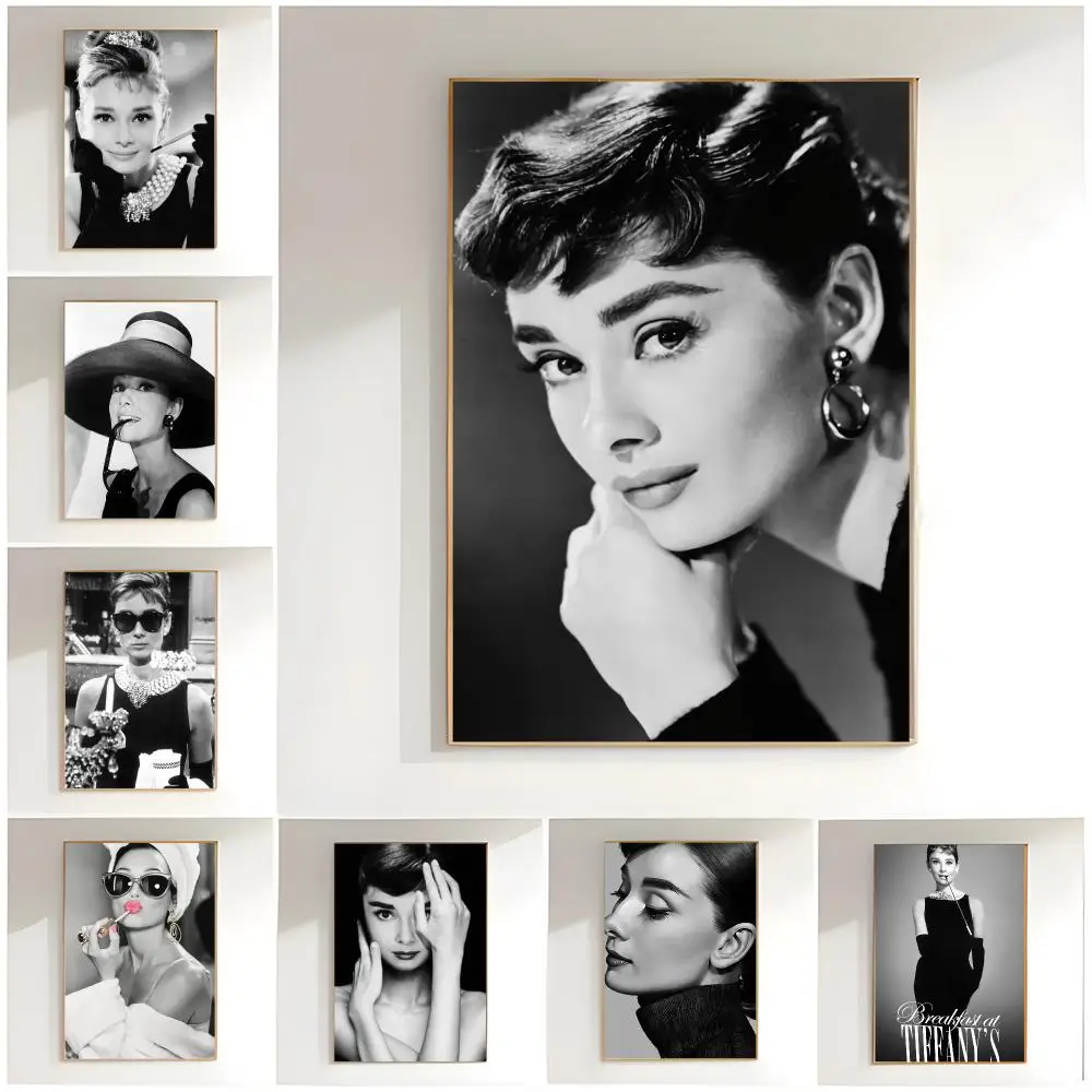 classic actress a-audrey hepburn Poster Classic Wall Art  Home Decor  Peel and Stick Unframed