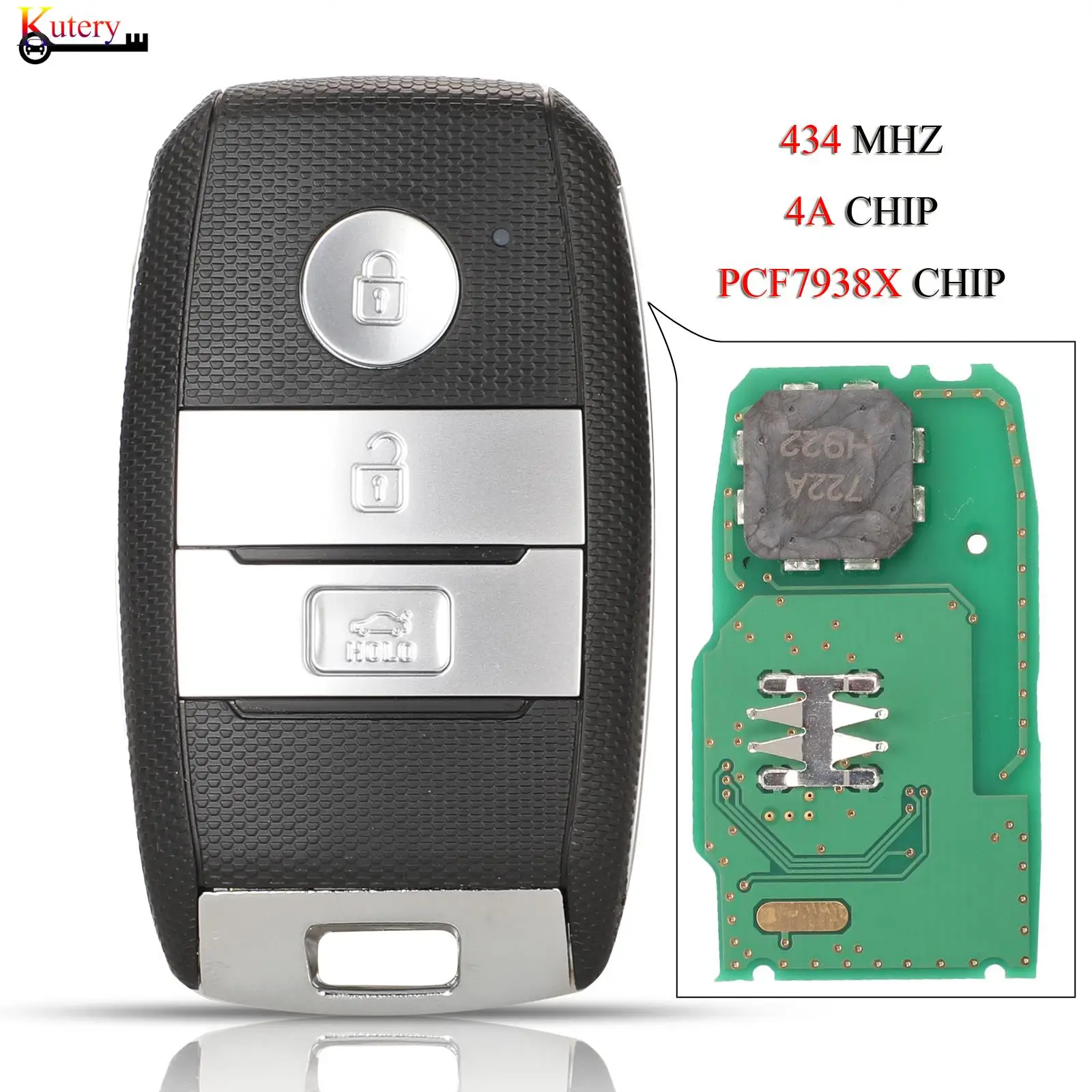 jingyuqin Remote Smart Car Key For Kia KX1 Escape K5 3Buttons 434MHZ 4A PCF7938X Chip