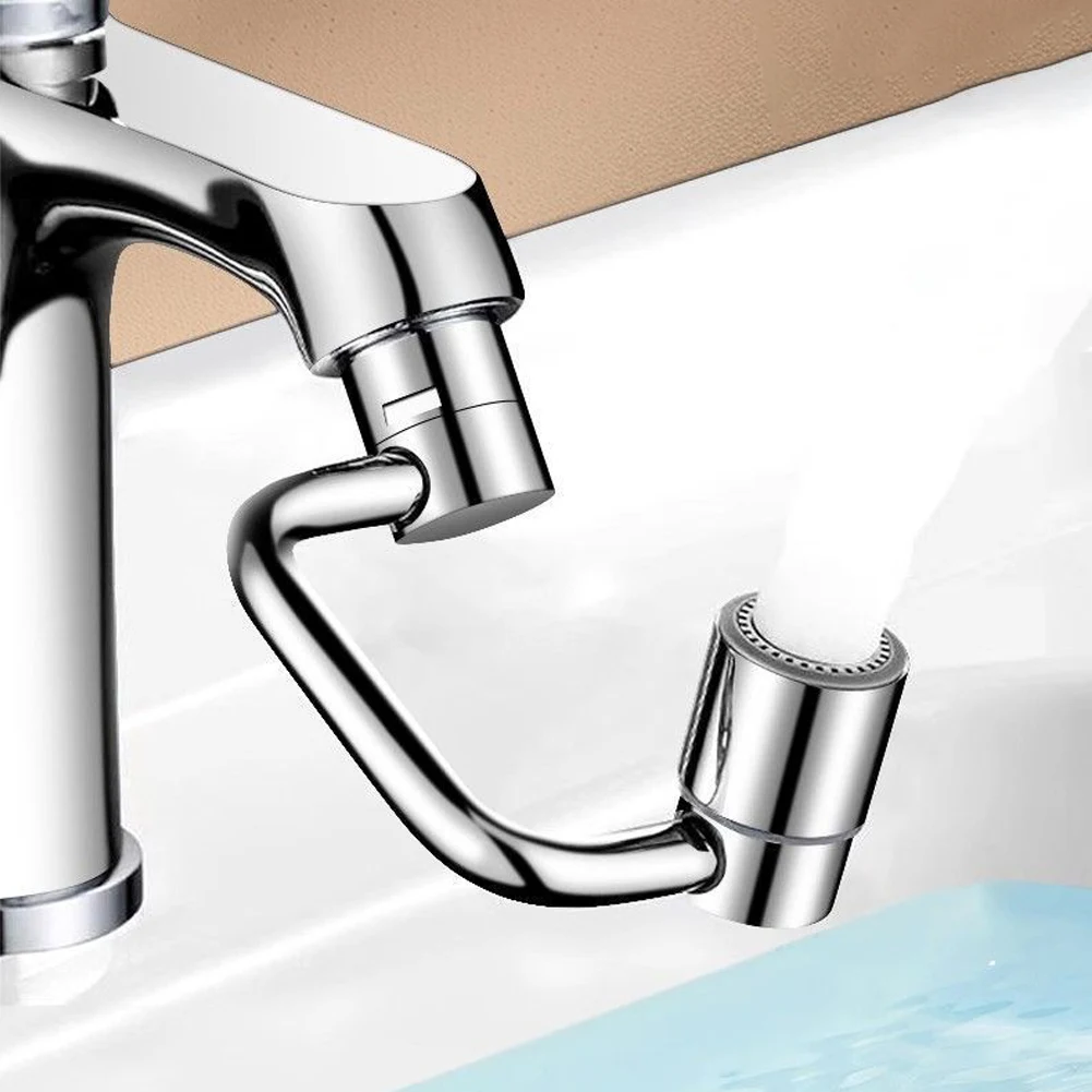 Swivel Faucet Extender Stainless Steel Swivel Robotic Arm Bathroom Faucet Extender for Sink Face Washing