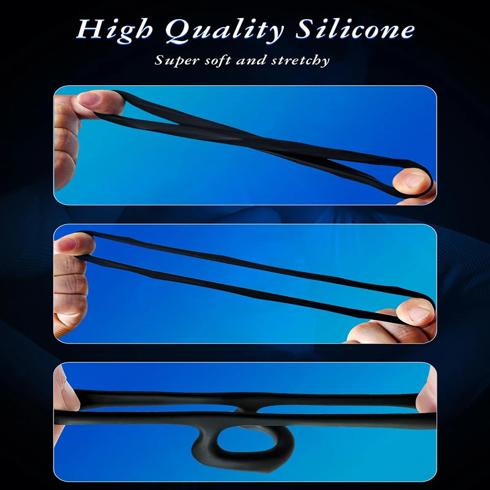 Penis Ring Silicone Cock Rings Delay Ejaculation Scrotal Binding Ball Stretcher… - Image 4