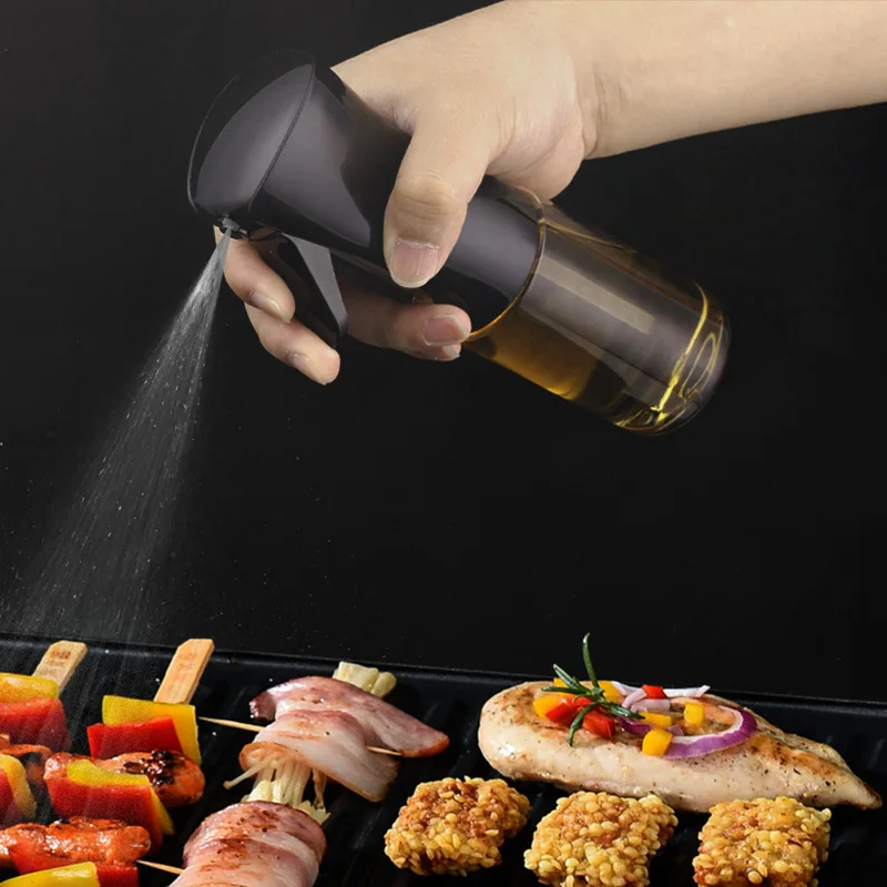 200/300ML New Pneumatic Atomized Spray Oil Pot Kitchen Home Barbecue Spray Oil Bottle Olive Oil Soy Sauce Control Pot