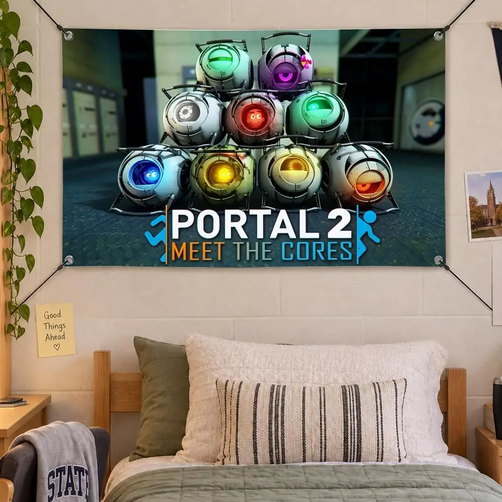 Game Puzzle Portal Flags Decorative Flag Banner Indoor Bedroom Dorm Gaming Room Wall Party Club Decor Fan Gift