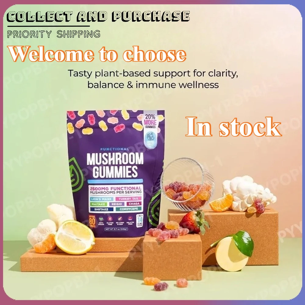 

Конфеты в форме медведя с грибными растениями, пищевая добавка, смешанный фруктовый вкус, 80 штук в пакете