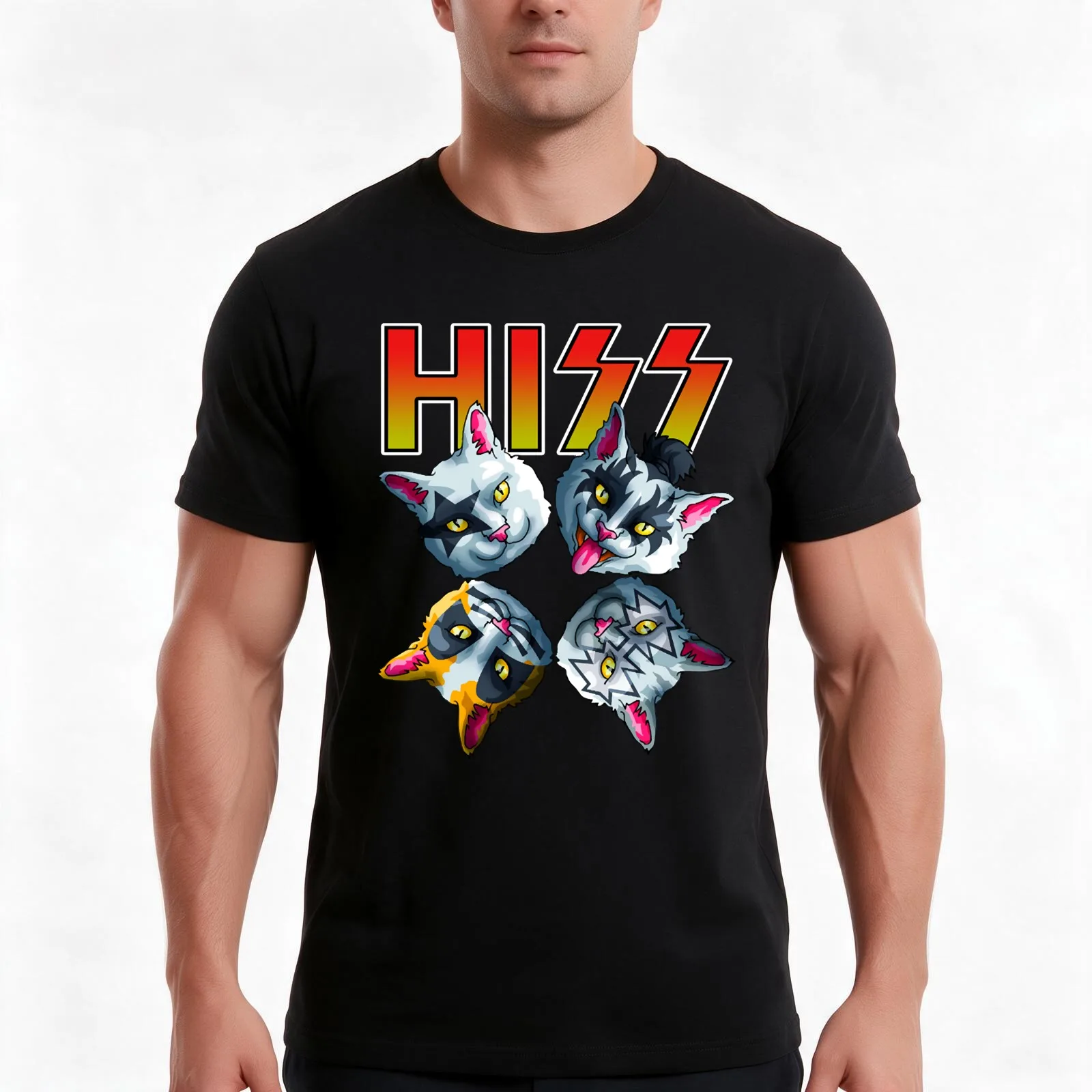 HISS T-Shirt, Summer Casual Cotton Tee, Oversized Streetwear Tops, Vintage Graphic Print, Loose Fit Short Sleeve, 100% Cotton