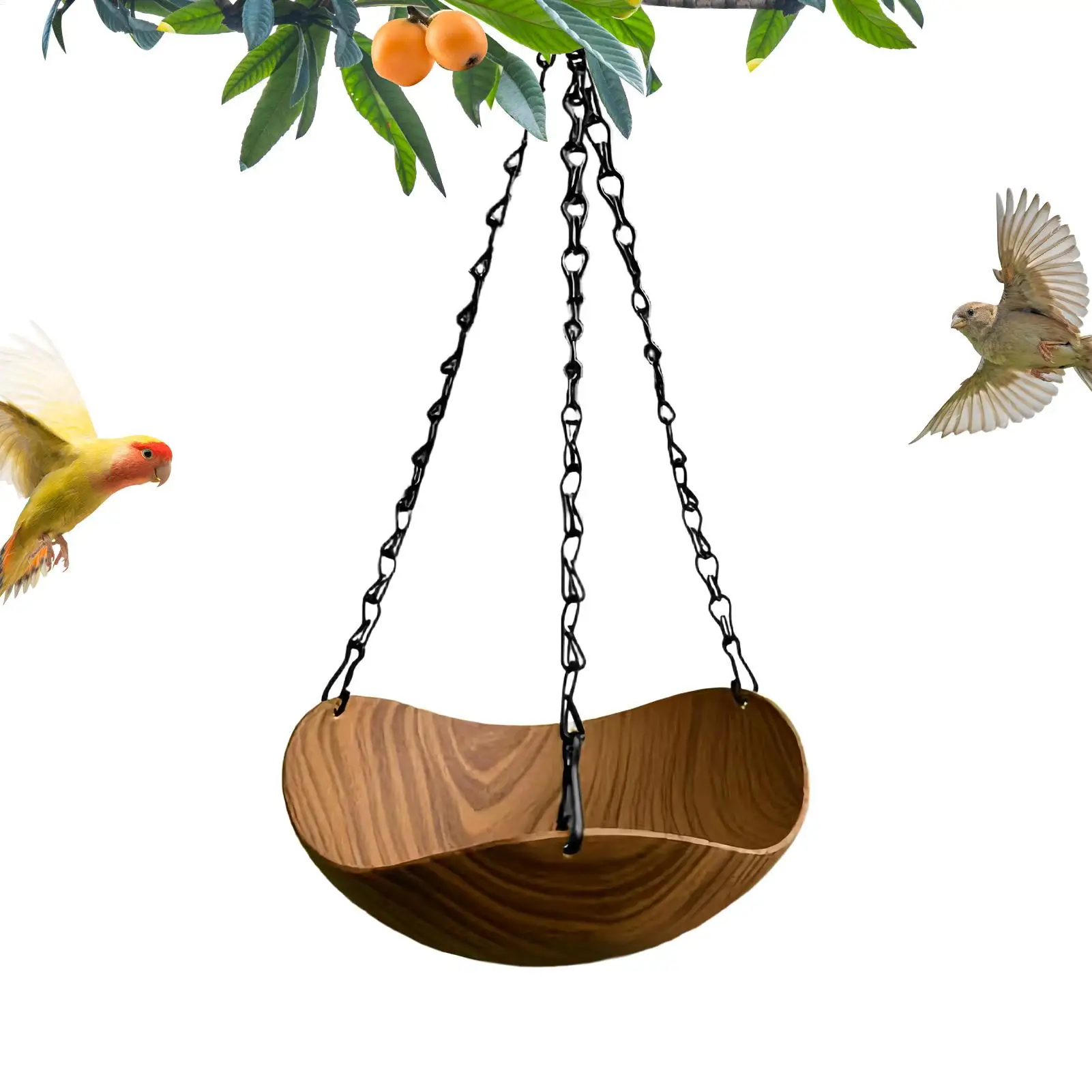 Garden Bird Bath Vintage Decorative BirdBath Water Bowl Bird Water Feeder Tray Wooden Bird Bath Feeder Water Bowl Bird Feeders view 3