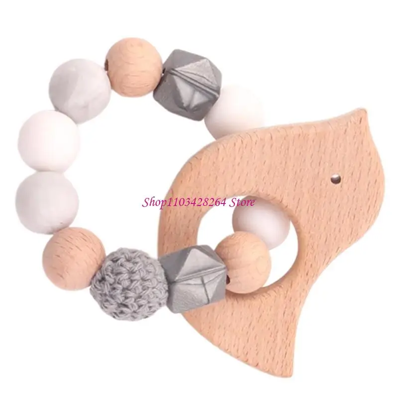 수제 새/코끼리/하트 모양 젖니가 남 팔찌 어린이를위한 휴대용 젖니가 남 팔찌 달래기 장난감 선물