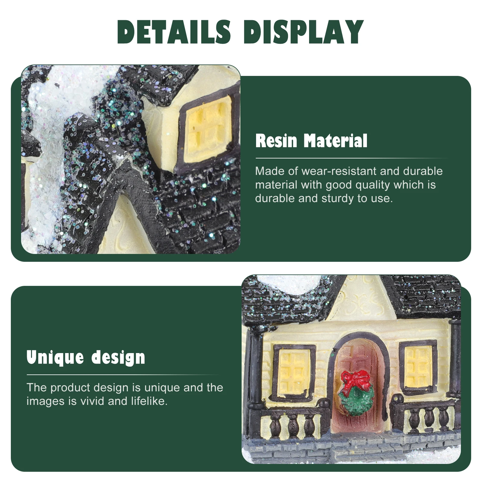 

1pc Christmas Mini Luminous Decor Resin Micro Landscape Ornament For Xmas Party Desktop Festival Gift Supply