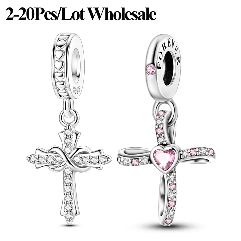 2-20Pcs/Lot Wholesale 925 Sterling Silver Pink Airplane Charms Pendant Bead Bracelet Jewelry Big Discount For Bulk Order