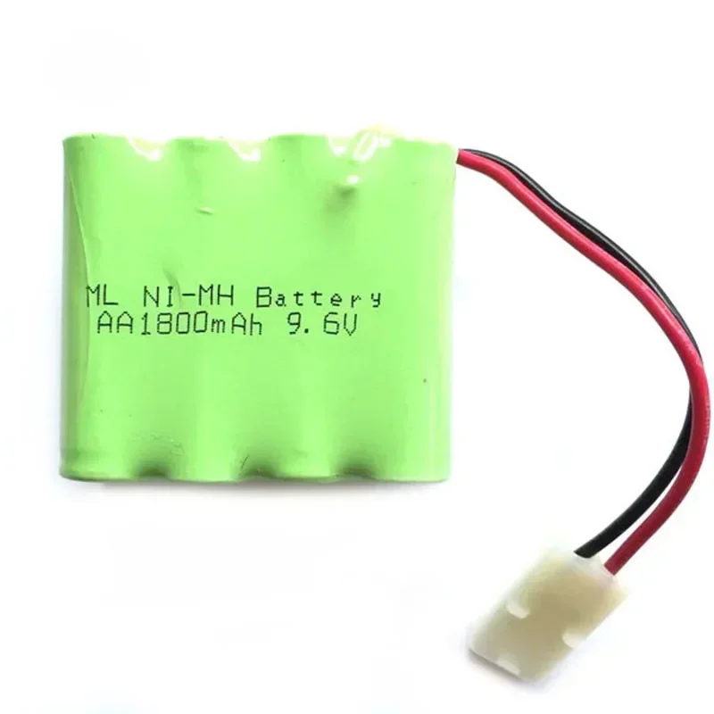 Durable Double-deck 9.6V 1800mAh Ni-MH 8x AA Size RC Rechargeable Battery Pack for Robot Car Toys with Tamiya Connector Plug