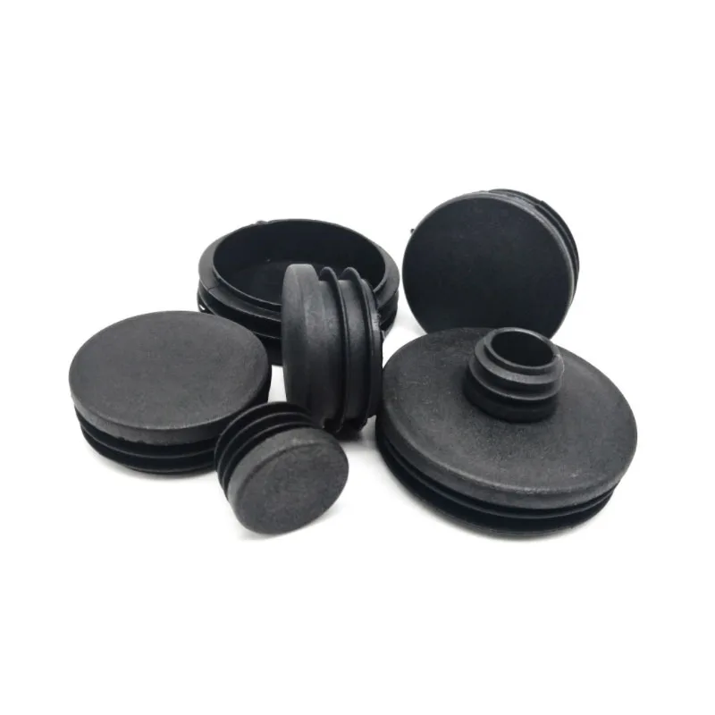 Preto redondo plástico Blanking End Cap, tubo de tubo insere Plug, Bung, Não-Slip, resistente ao desgaste, diâmetro 10mm, 12mm, 13mm, 14mm, 16mm, 19