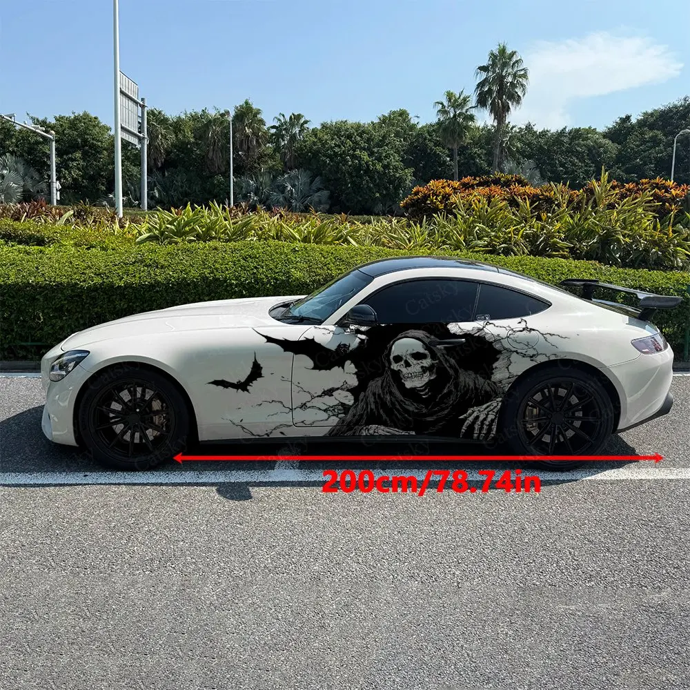 2pcs Reaper Wall-Breaking, Durable, Fade-resistant, Enhance Vehicle Aesthetics With Bold Artistic Design Car Vinyl Wraps