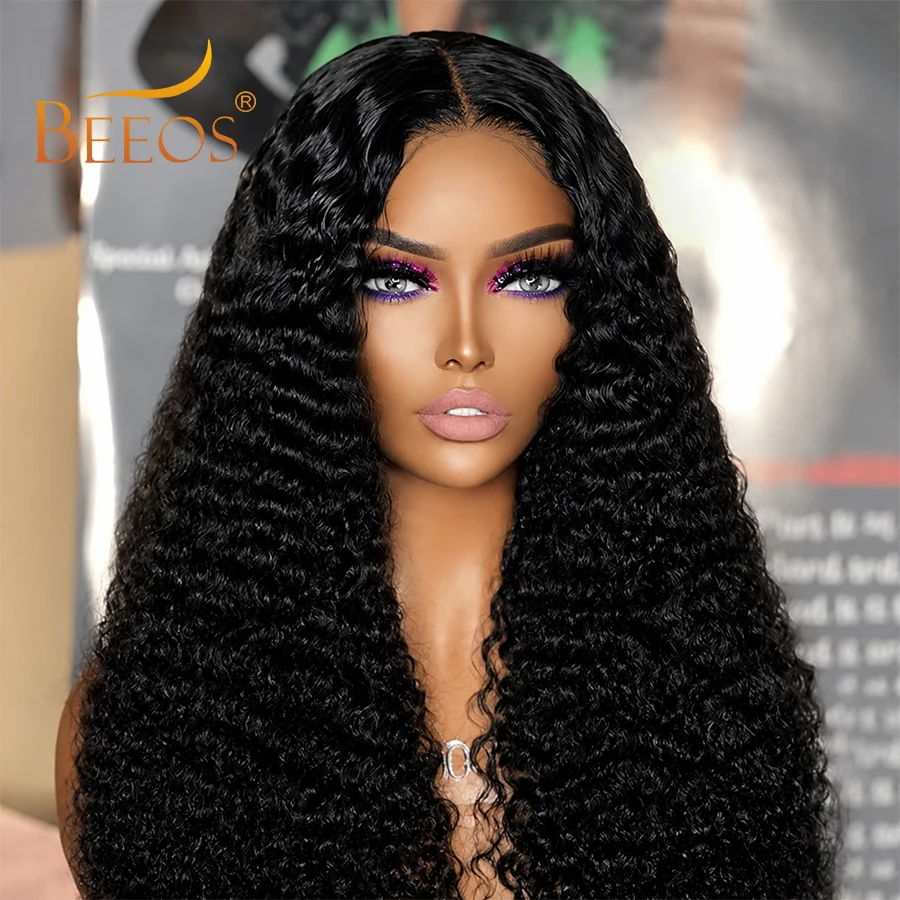 Ultra Fitted 250% Curly Wigs Human Hair 13x6 Real HD Transparent Lace Frontal Wigs Water Wave 34 in Remy Hair For Black Women view 5