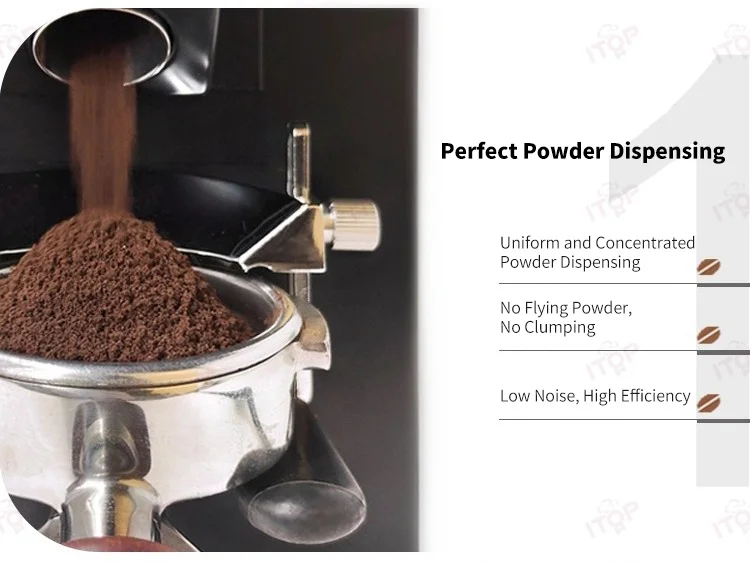 ITOP IT-64WQ مطحنة القهوة 64 مللي متر مطلي بالتيتانيوم لدغ مسطح وزنها مطحنة القهوة الكمية المدمج في مقياس مقهى المعدات