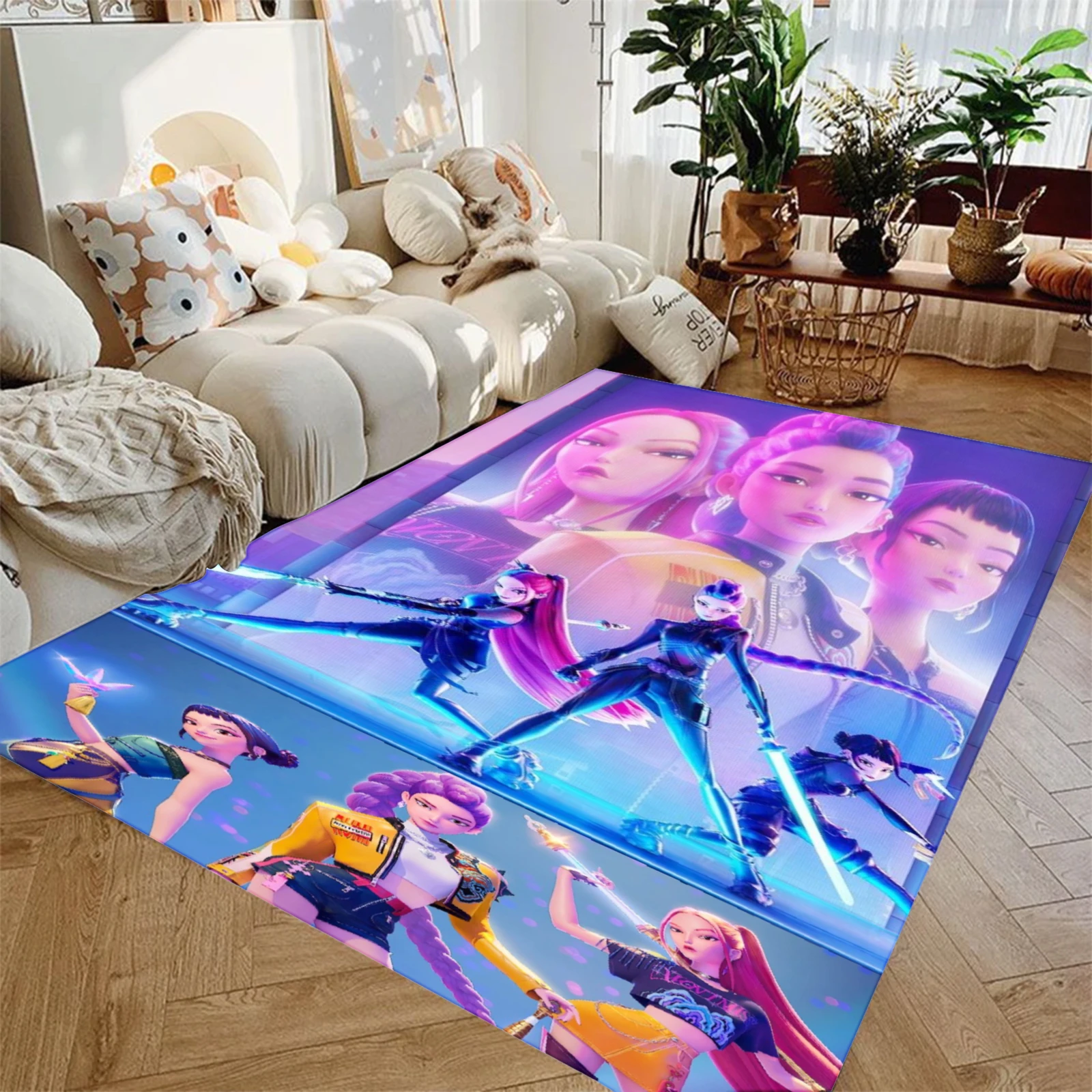 سجادة مزخرفة بطابع صياد الشيطان لغرف المعيشة وغرف النوم ومناطق الطعام بالإضافة إلى ساحات الباحات الخارجية والحدائق #4