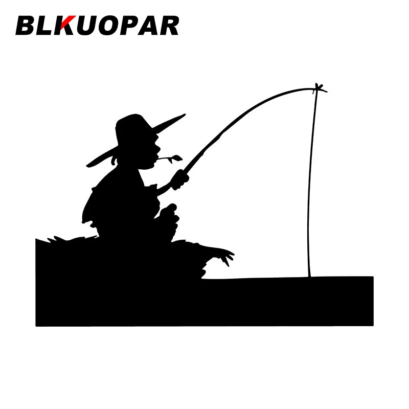 

BLKUOPAR Детская рыбалка с удочкой, автомобильные наклейки, креативные виниловые наклейки, яркие и реалистичные водонепроницаемые наклейки на окна JDM