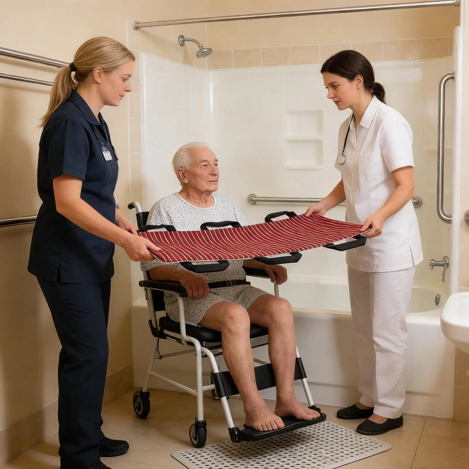 

Bed Positioning Pad For Elderly Waterproof Sheet 43.3x24.4 Inch Repositioning Bed Pad With 6 Handles For Elderly Patient Adults