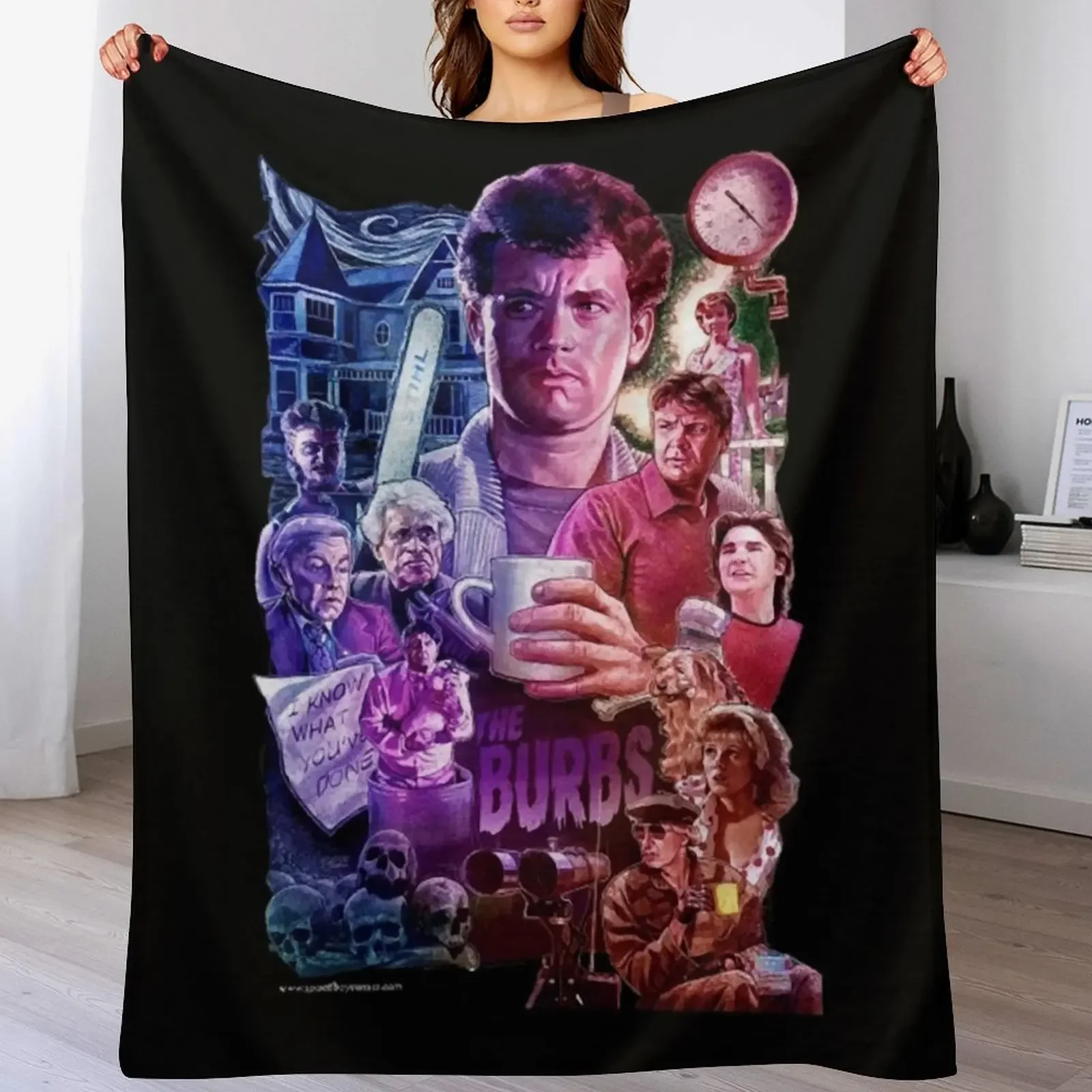 

THE BURBS Throw Blanket Soft Solid Color Blanket for Couch Bed