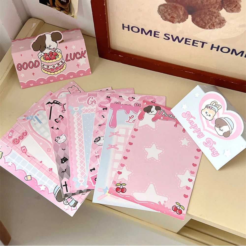 10Pcs Pink Paper Card Back Hard Paper Sleeves Photocards Protective Packaging Gift DIY Material Art Supplies Students Stationery