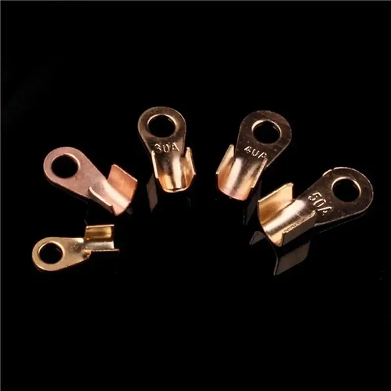 ELEG-160PCS 10A-50A Open Crimp Ring Connector OT Cable Electrical Wire Terminal Copper Lugs Terminal Connectors Kit