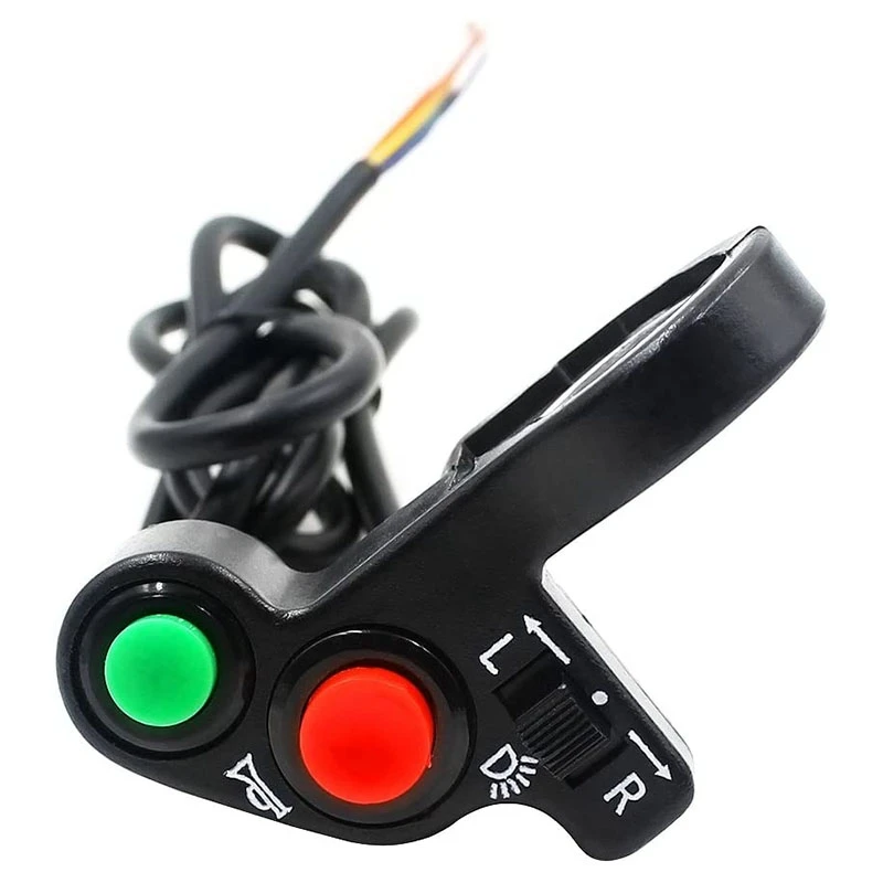 Motorcycle Handlebar Switch Electric Bike Scooter Horn Turn Signals On/Off Button Light