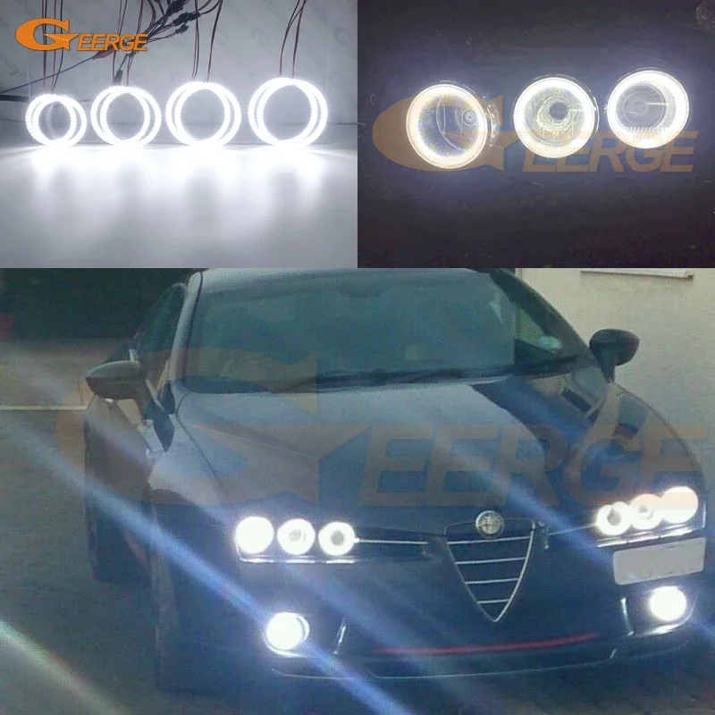 For Alfa Romeo 159 Brera Spider 2005 2006 2007 2008 2009 2010 2011 Day Light 8 Pcs Ultra Bright Led Angel Eyes Kit Halo Rings