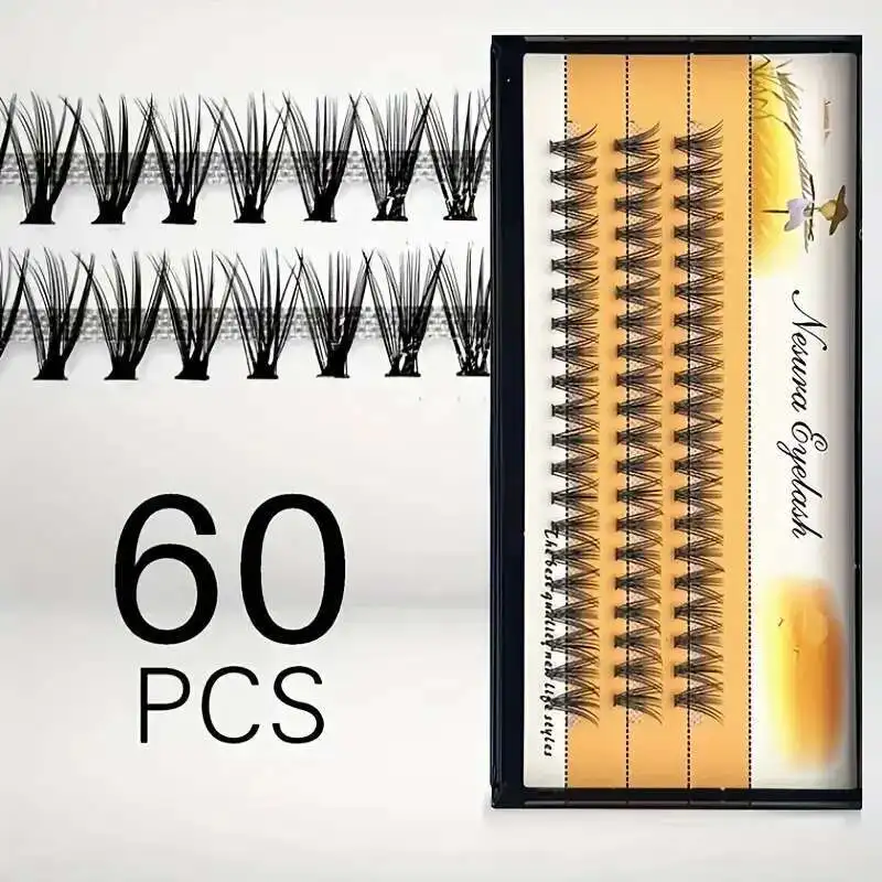 1Box/60 10D 20D 0.1/0.07Mm Thickness Individual Eyelash Extensions Eyelashes Cluster Lashes Natural False NESURA Bundles Naga image 2