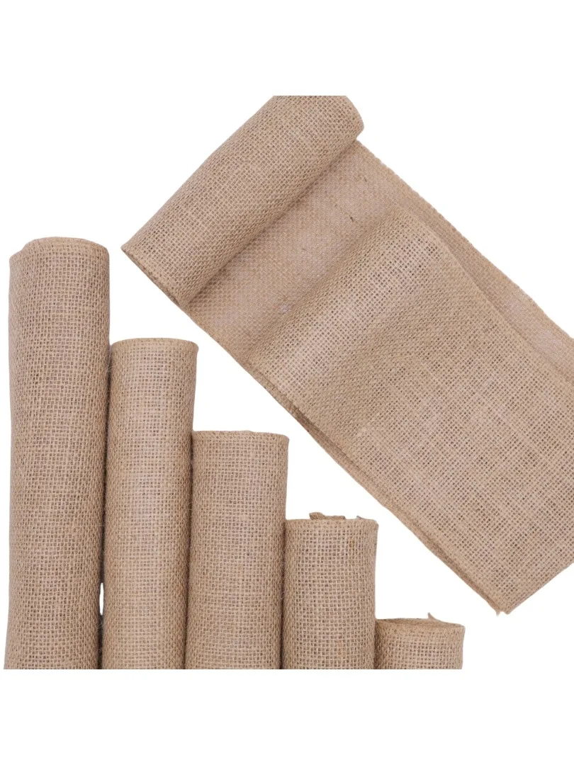 Rouleau de ruban de Jute en toile de Jute naturelle, 2M, 12cm-35cm, emballage cadeau rustique de mariage bohème, cadeaux de noël, décoration de Table pour la maison