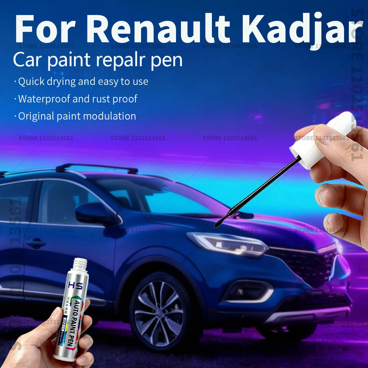 قلم إصلاح طلاء السيارات اللمس حتى مزيل الخدوش لتقوم بها بنفسك اكسسوارات السيارات الأبيض QYA الأزرق RPR أسود GNE البني الأحمر NNP لرينو كادجار