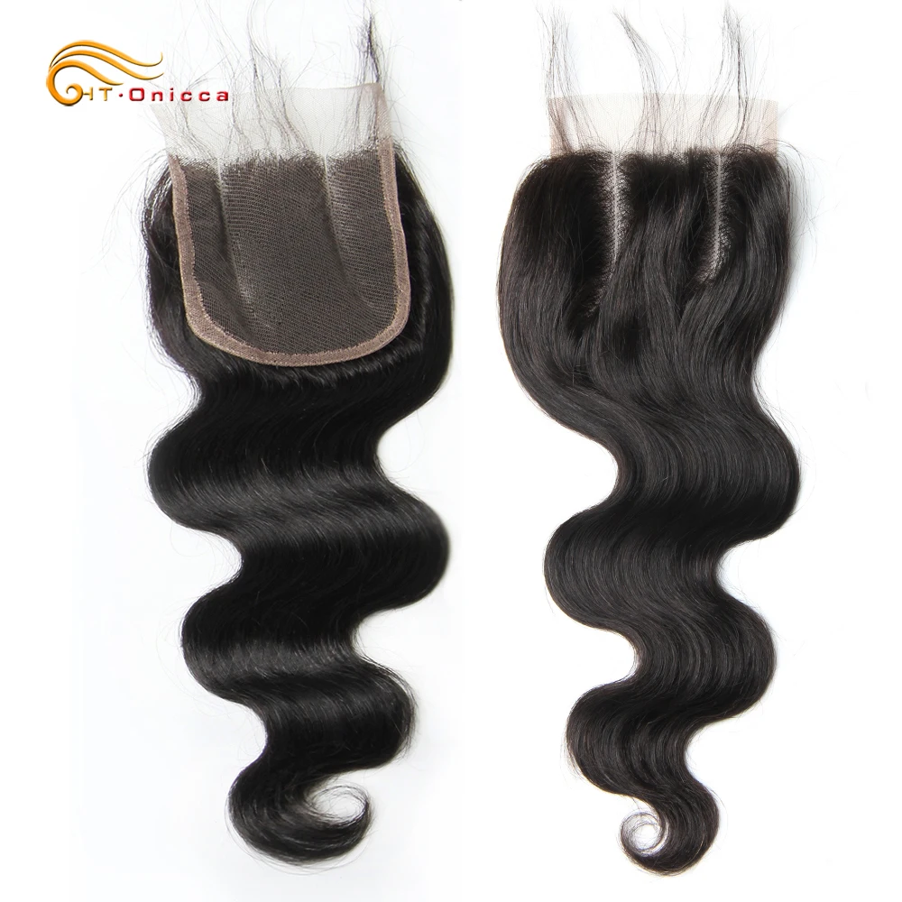 Body Wave 4x4 Lace Closures Remy Human Hair Closure Swiss Lace Body Wave Closure Only Natural Clolor Brazilian Hair