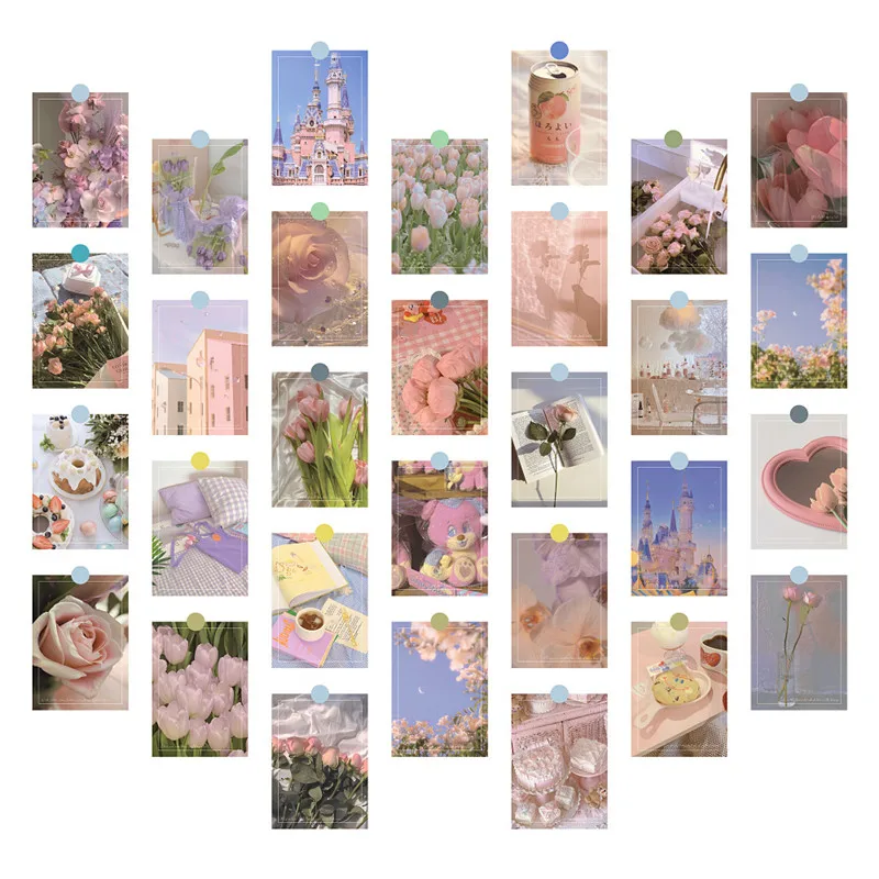 30 Sheets/Lot Blooming Flowers Series Postcards Set Creative Postal Card Christmas Greeting Cards Birthday Message Lettercards