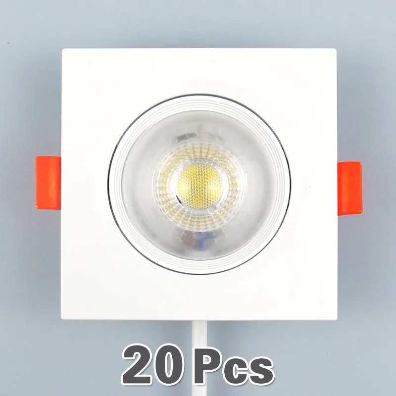 20 stks Led Downlight 5 W 7 W 9 W 12 W 110 V/220 V Plafondlamp Inbouwspot Ronde/Vierkante Leds Paneel Licht Spotlight
