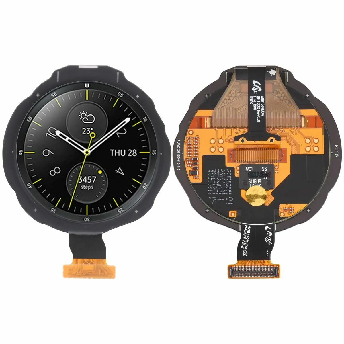LCD Display Assembly Back Housing Cover Heart Rate Monitor Sensor Flex Cable For Samsung Watch 42mm R810 R815 46MM R800 R805