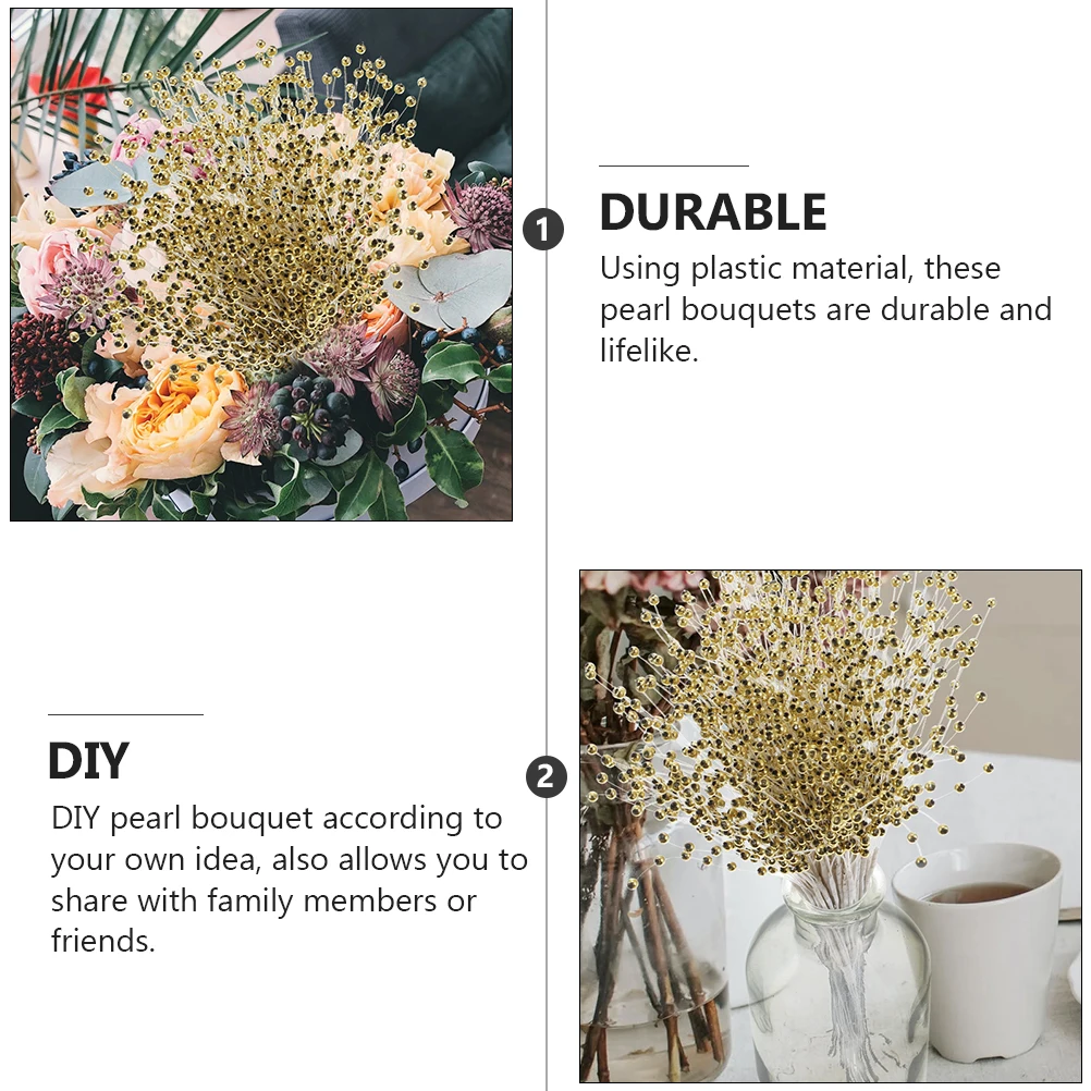 

Plastic Pearl Sticks Wedding Bridal Bouquet Material Artificial Pearl Strings Beads DecorFlower DIY Craft Party Supplies