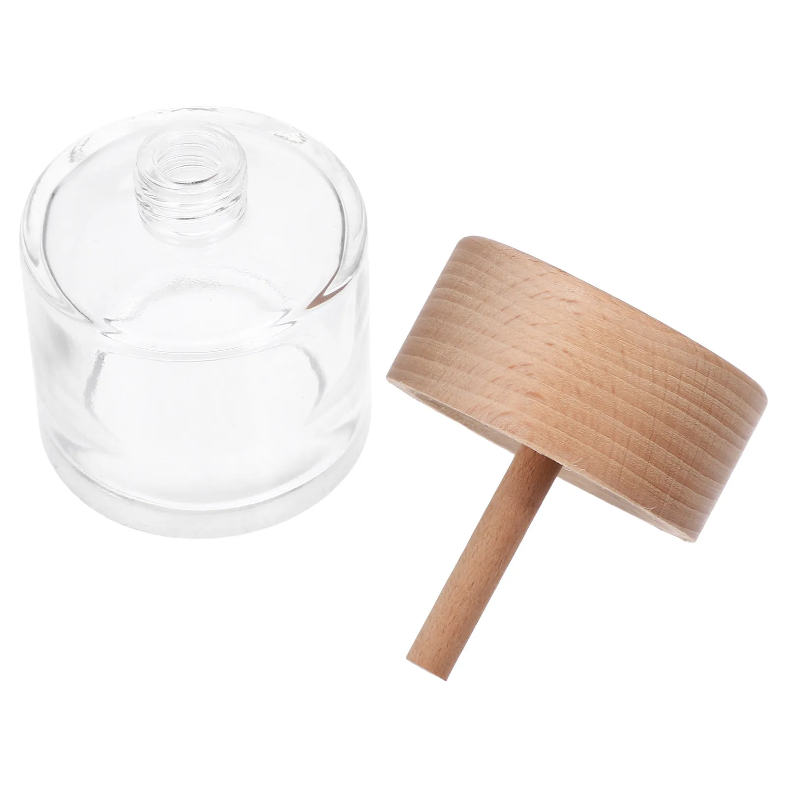 1Pcs Solid Wood Lid Aromatherapy Bottle Refillable Glass Diffuser Essential Oil Volatile Bottle Aromatherapy Container
