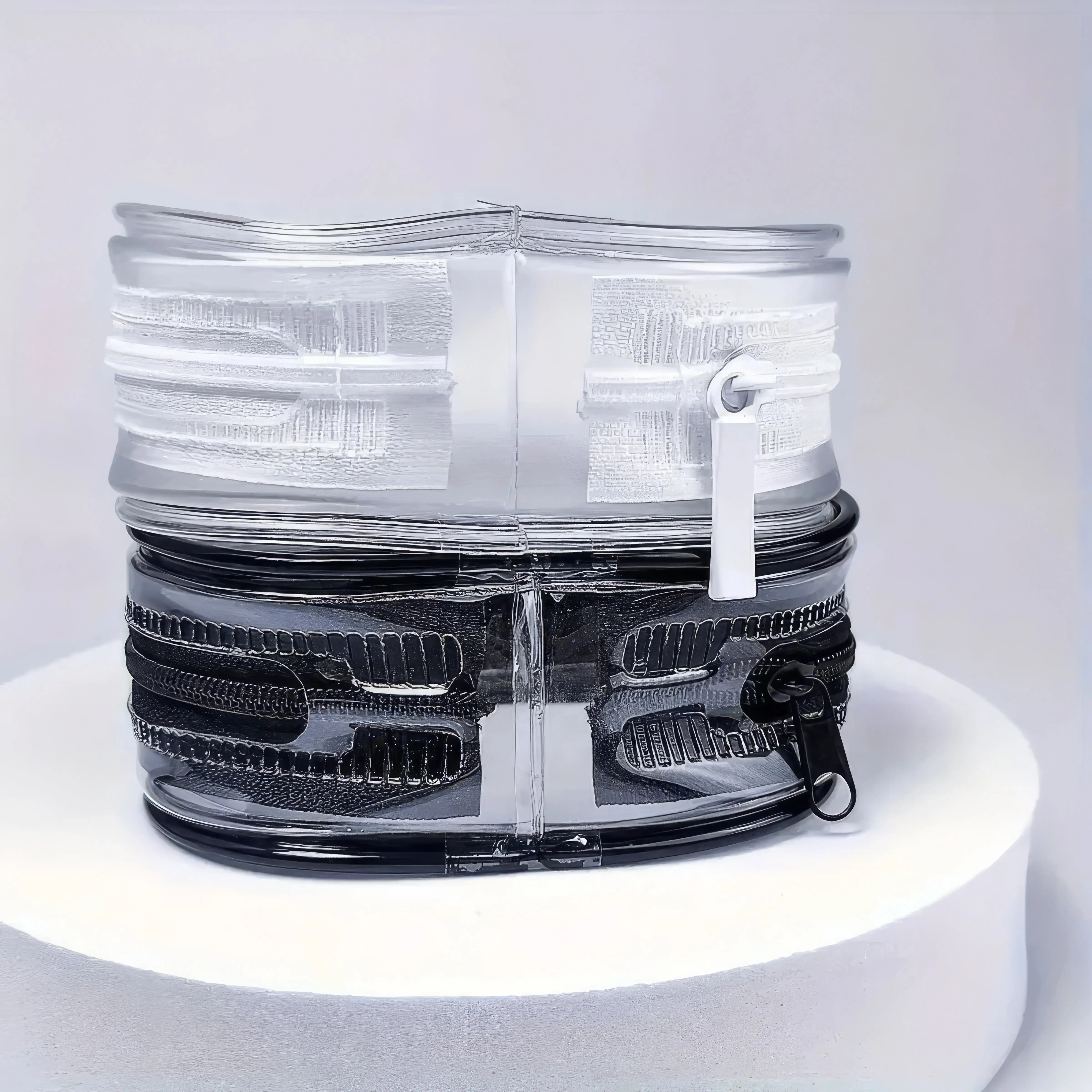 1 Charger Storage Bag in Black/white, Durable Zipper, Perfect for Headphones, Chargers, and Travel Accessories