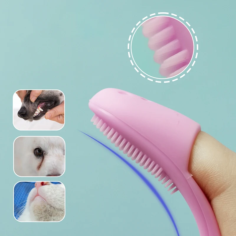 

2pc Soft Pet Finger Brush Cats Brush Toothbrush Tear Stains Brush Eye Care Pets Clean Grooming Tools Dog Cat Cleaning Supplies