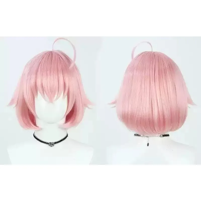 FallenVex Store Pink Shaped Synthetic Wig, Simulation Scalp Top, High‑Temperature Fiber, Short / Long Role‑Play Wig with Wig Cap