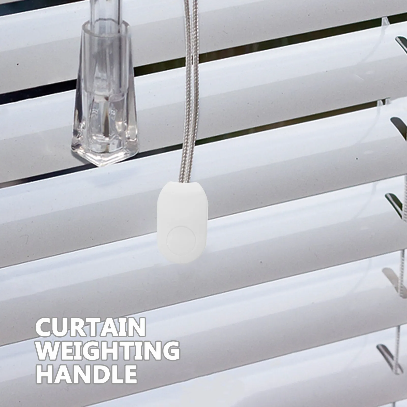 2Pcs Heavy Duty Curtain Weights Outdoor Weighted Bottom White Bead Handles Wind Resistant Drapery Weights for Roller Shades