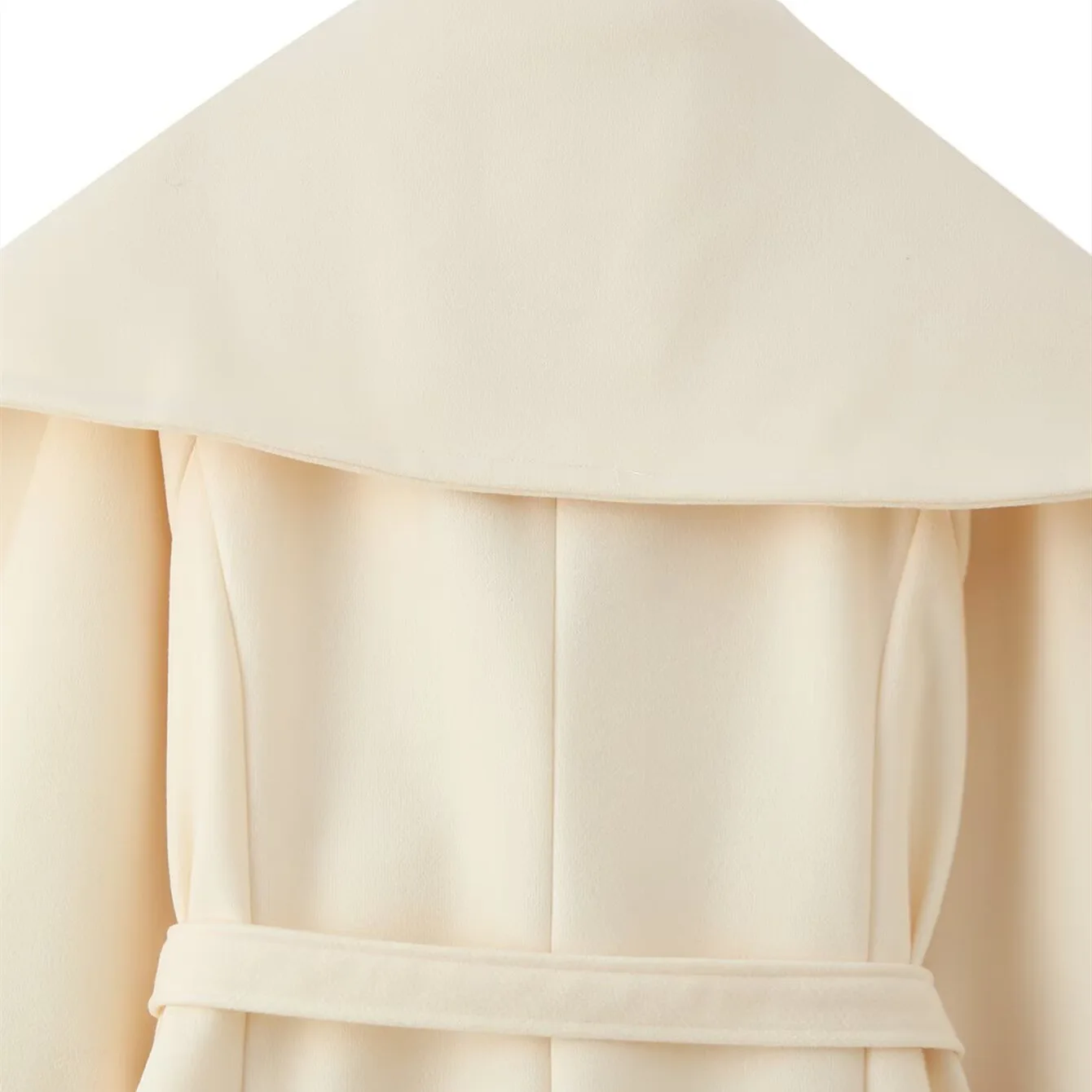 Elegante casaco longo de lã feminino com cinto branco único breasted lapela manga cheia casacos femininos 2025 outono fino senhora casaco