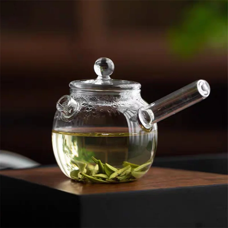 Japanese Style 120ml Side Handle Small Glass Teapot With Filter One Person Drinking Tea Pot Household Kung Fu Tea Set Teaware view 5