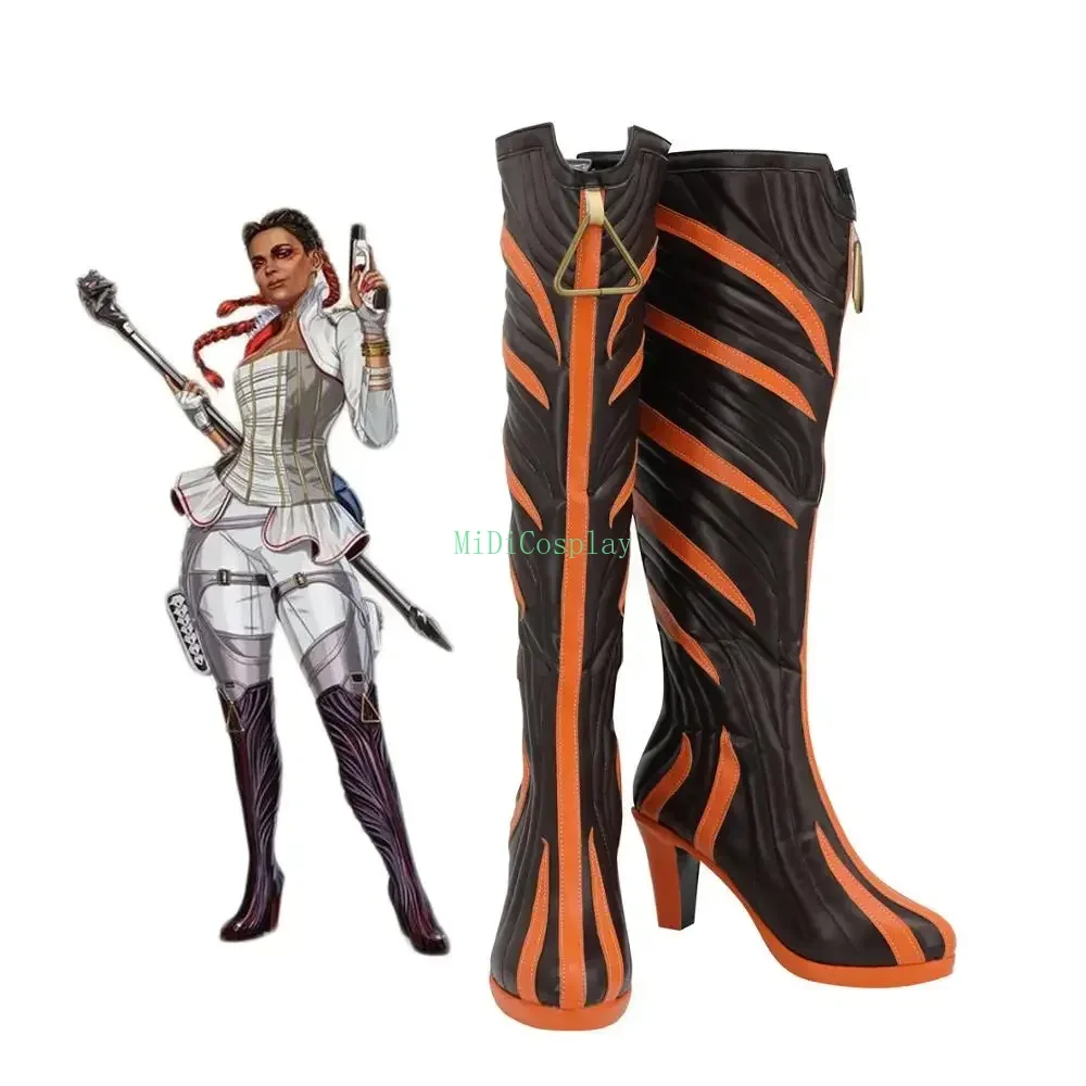 

Сапоги для косплея Apex Legends Loba Andrade, кожаные туфли на высоком каблуке по индивидуальному заказу, любой размер